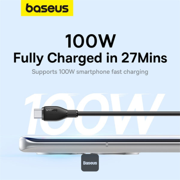 Baseus Pudding Series Fast Charging Cable USB-A to Type-C 100W 6A 1.2M White / BLACK