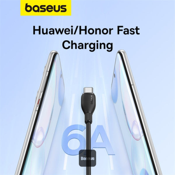 Baseus Pudding Series Fast Charging Cable USB-A to Type-C 100W 6A 1.2M White / BLACK