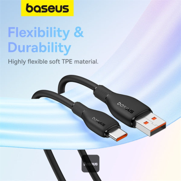 Baseus Pudding Series Fast Charging Cable USB-A to Type-C 100W 6A 1.2M White / BLACK