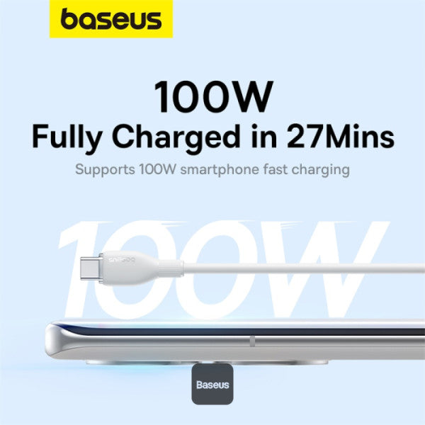 Baseus Pudding Series Fast Charging Cable USB-A to Type-C 100W 6A 1.2M White / BLACK