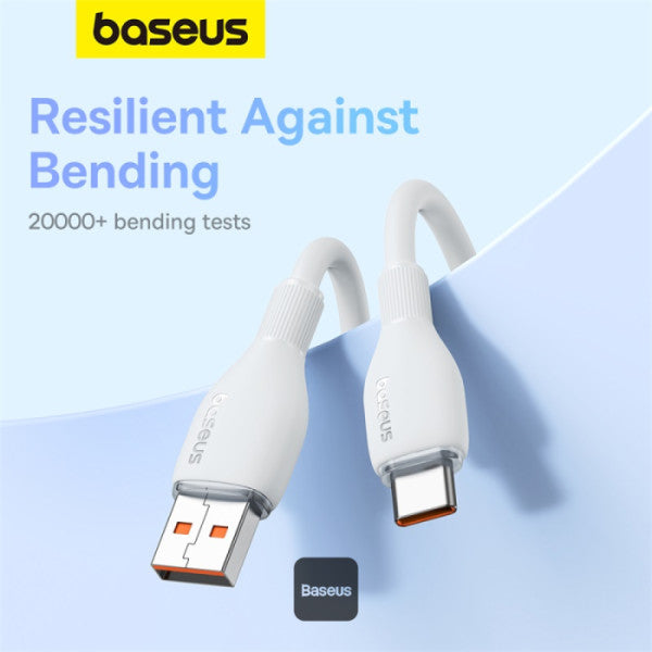 Baseus Pudding Series Fast Charging Cable USB-A to Type-C 100W 6A 1.2M White / BLACK