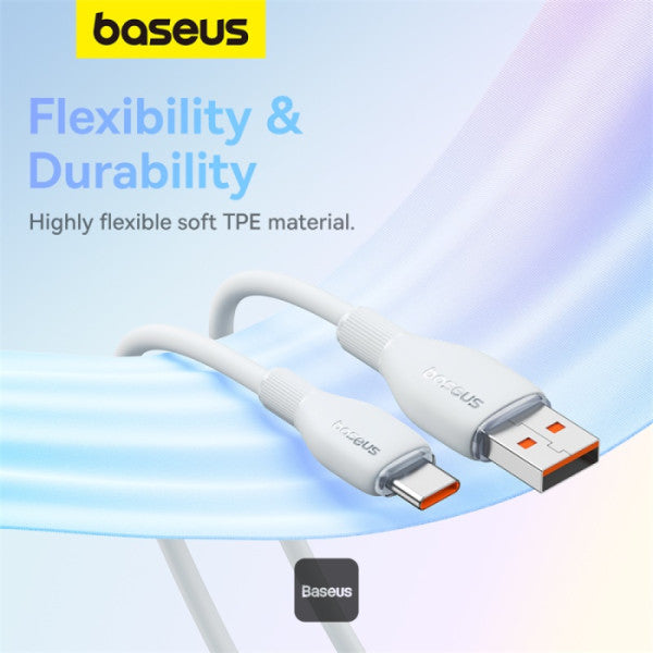 Baseus Pudding Series Fast Charging Cable USB-A to Type-C 100W 6A 1.2M White / BLACK