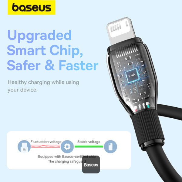 Baseus Pudding Series Fast Charging Cable USB-A to Lightning 12W 2.4A 1.2M White / BLACK