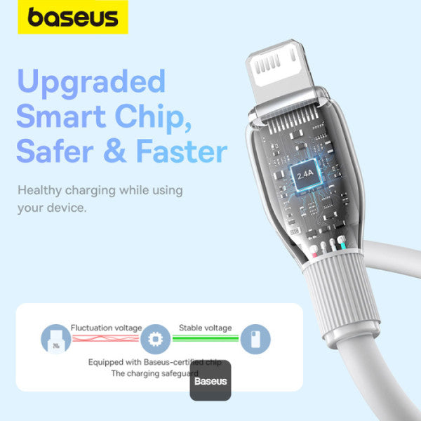 Baseus Pudding Series Fast Charging Cable USB-A to Lightning 12W 2.4A 1.2M White / BLACK