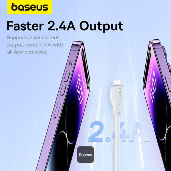 Baseus Pudding Series Fast Charging Cable USB-A to Lightning 12W 2.4A 1.2M White / BLACK