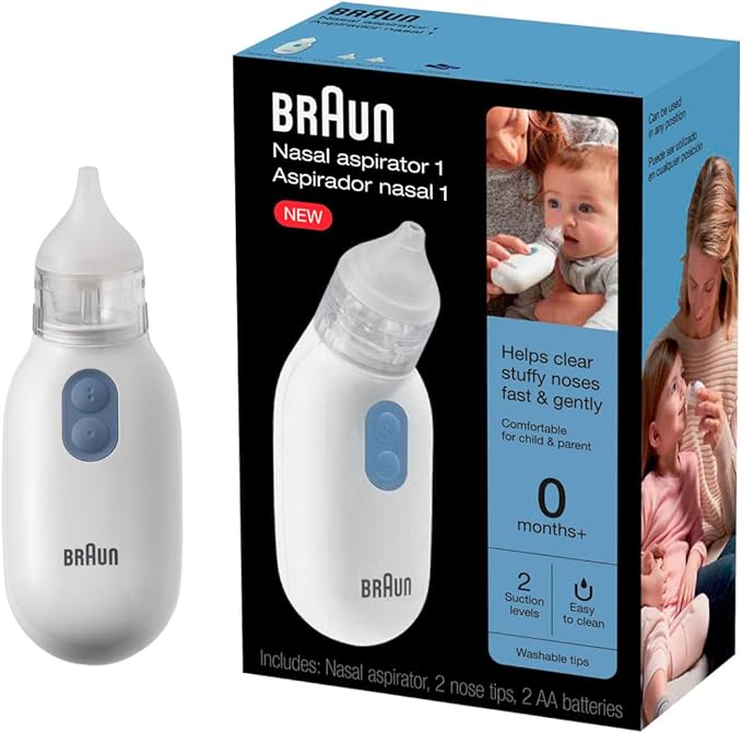 Braun Electric Nasal Aspirator for Newborns, Babies and Toddlers white