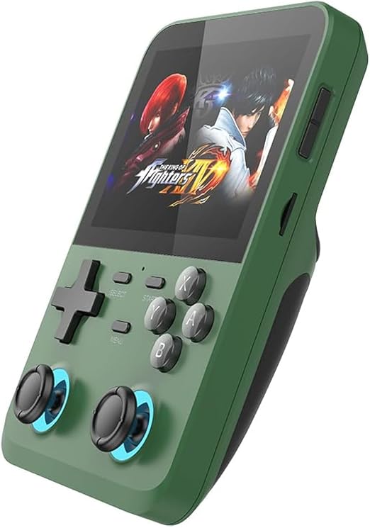 Android Game Console D007 Plus 3.5 Inch Handheld Game Players, Gray/Green