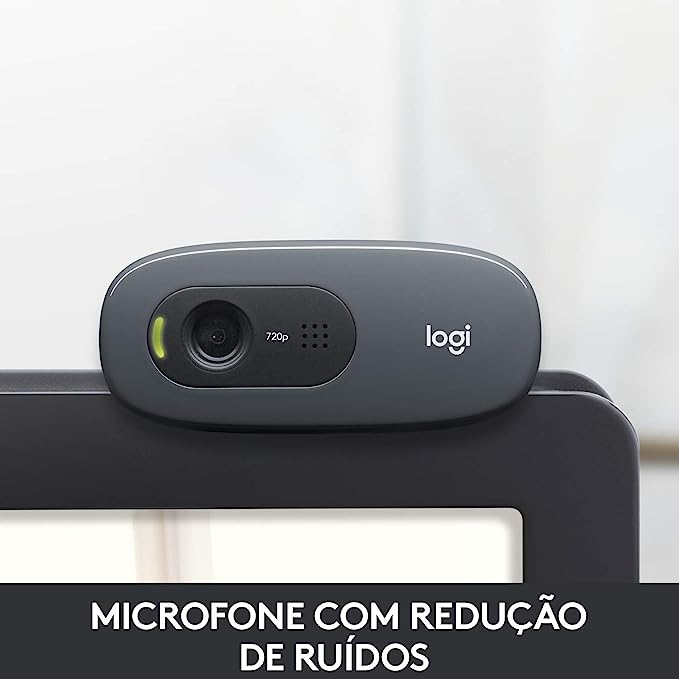 Logitech C270 HD Webcam, 720p, Widescreen, Light Correction,USB,Black