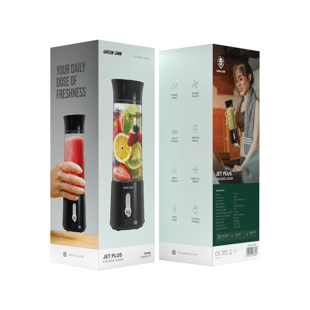 Green Lion Jet Plus Six Blades Juicer, 120W Power, 4000mAh Battery