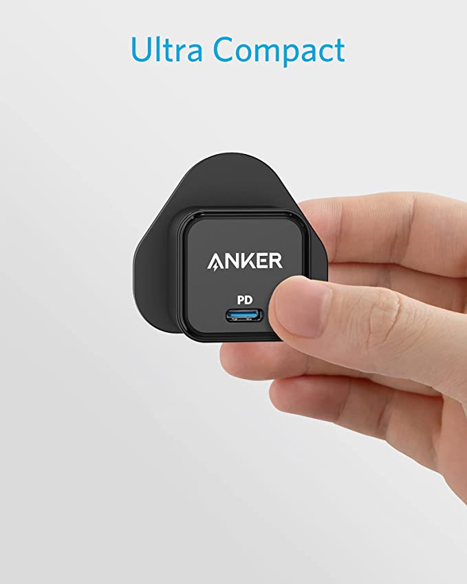 Anker USB C Charger, 20W Fast Charger, Charge Up to 3x Faster - black