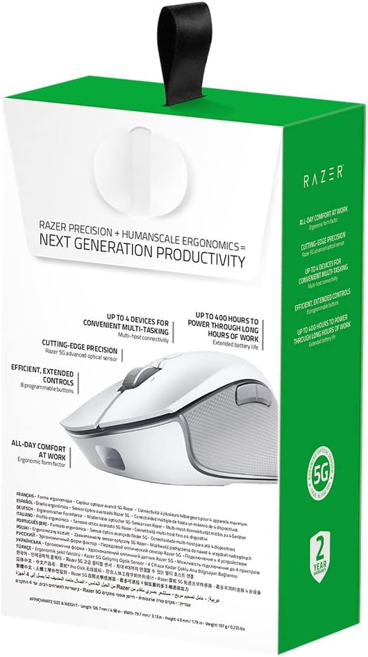 ماوس لاسلكي Razer Pro Click Humanscale - أبيض 