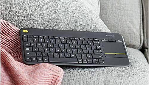 لوجيتك K400 بلس لوحة مفاتيح لاسلكية لغرفة المعيشة مع لوحة اللمس