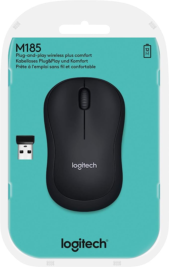 Logitech M185 Wireless Mouse, Good Battery life, Best Quality  - Grey