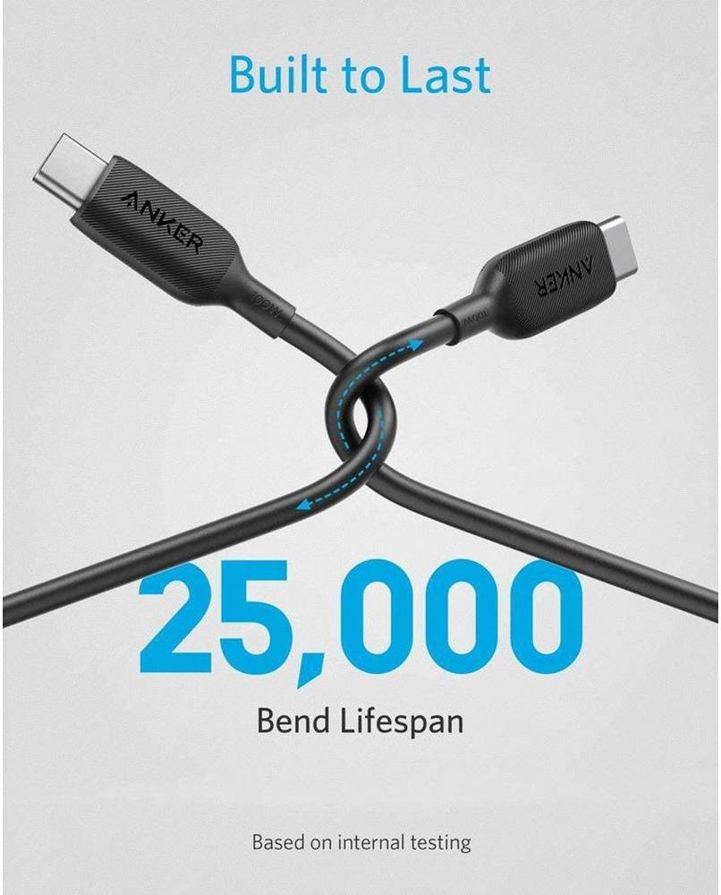 أنكر باور لاين III USB-C إلى USB-C 100 واط 2.0 كابل 6 قدم
