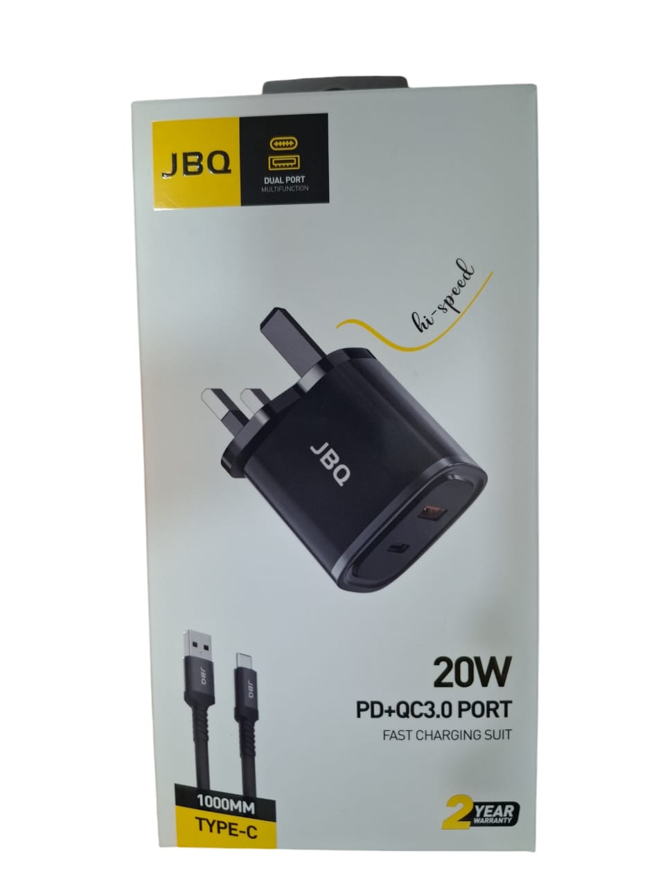 JBQ HC-NP15 PD 20W PD + QC3.0 Port Fast Charger With Type-A To Type-C Cable