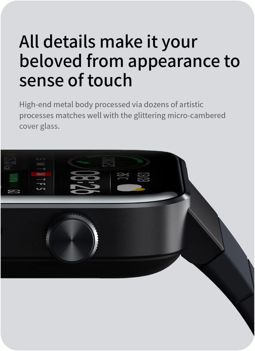 Mibro T1 Smart Watch, Display 1.6'' HD,Waterproof Bluetooth 5.0,Black