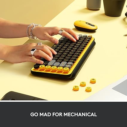 Logitech POP Keys Mechanical Wireless Keyboard with Customizable Emoji Keys