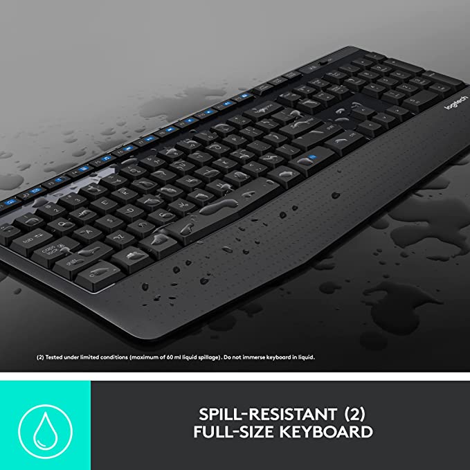 لوحة مفاتيح لاسلكية كاملة الحجم من لوجيتك MK345