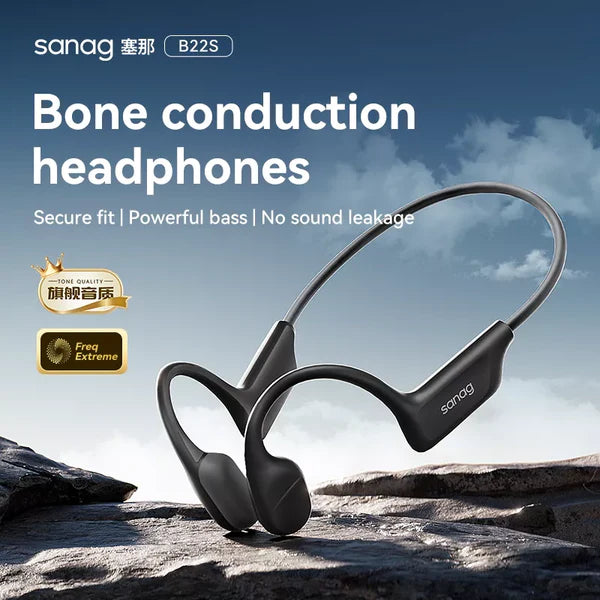 Sanag B22S Pro Open Ear Wireless Bluetooth Bone Conduction Headphones / Black