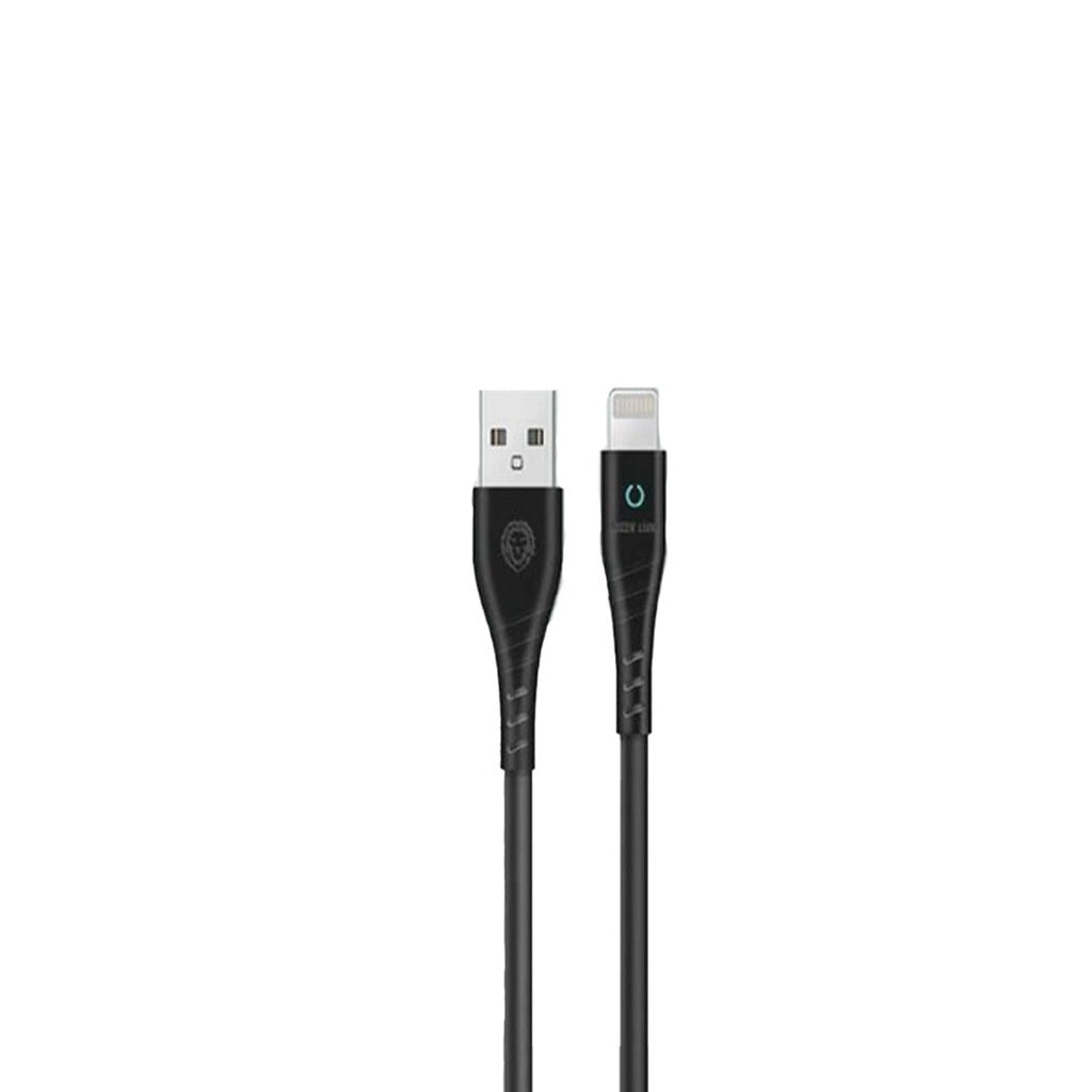 Green Lion USB-A to Lightning PVC Cable 1M - black