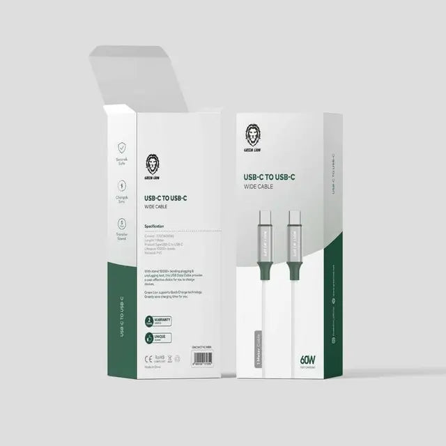 Green Lion PVC USB-C to Type-C Wide Cable 1M PD 60W