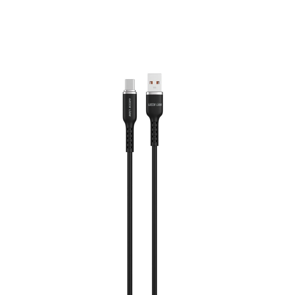 Green Lion USB-A To USB-C Silicone Cable (black - blue - yellow )