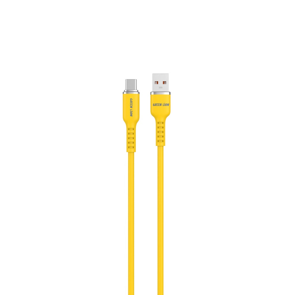 Green Lion USB-A To USB-C Silicone Cable (black - blue - yellow )