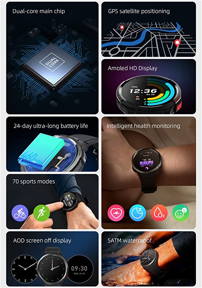 Mibro Smartwatch GS Display 1.43'' HD , 24-day Ultra-long Battery Life