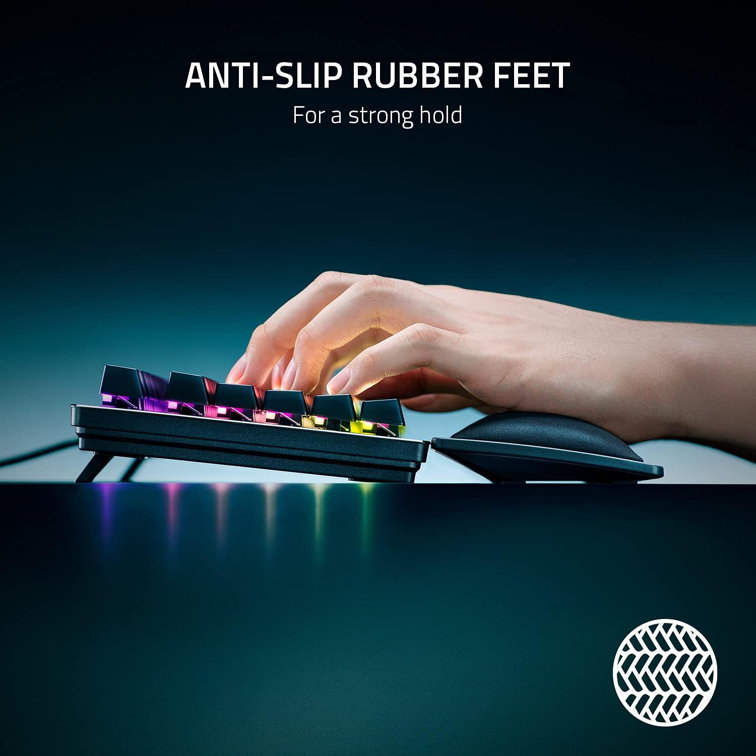 Razer Ergonomic Wrist Rest For Tenkeyless Keyboards, Anti-Slip Rubber Feet