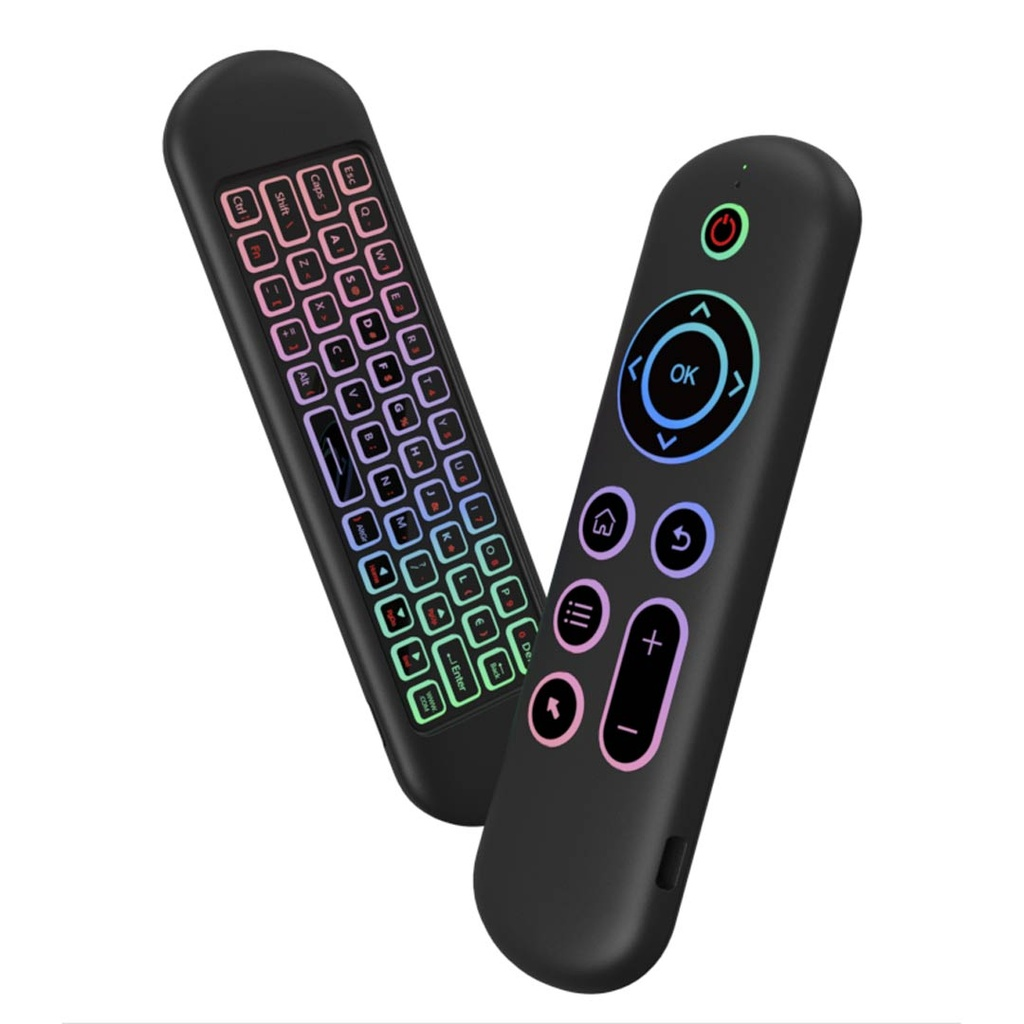Porodo Air Mouse Remote Mini Keyboard, Voice Search, Bluetooth, Black