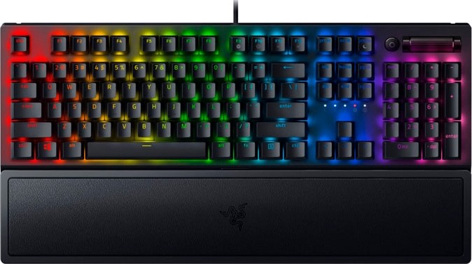لوحة مفاتيح الألعاب الميكانيكية Razer BlackWidow V3، مفاتيح ميكانيكية صفراء، إضاءة RGB