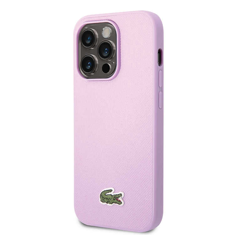 Lacoste Hard Case Iconic Petit Pique PU Woven Logo Estragon For iPhone 14 Pro
