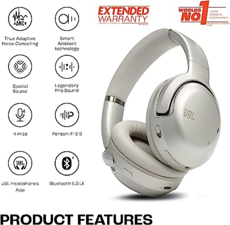 JBL Tour One M2 Wireless Over-Ear Noise Cancelling Headphones - 40kHz