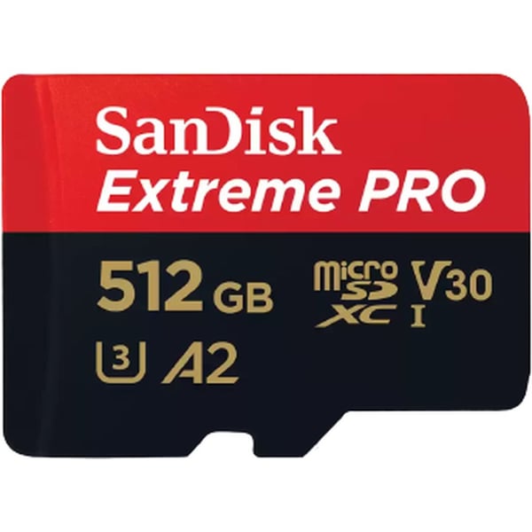 SanDisk 512GB Extreme Pro microSD UHS I Card for 4K Video , Red/Black