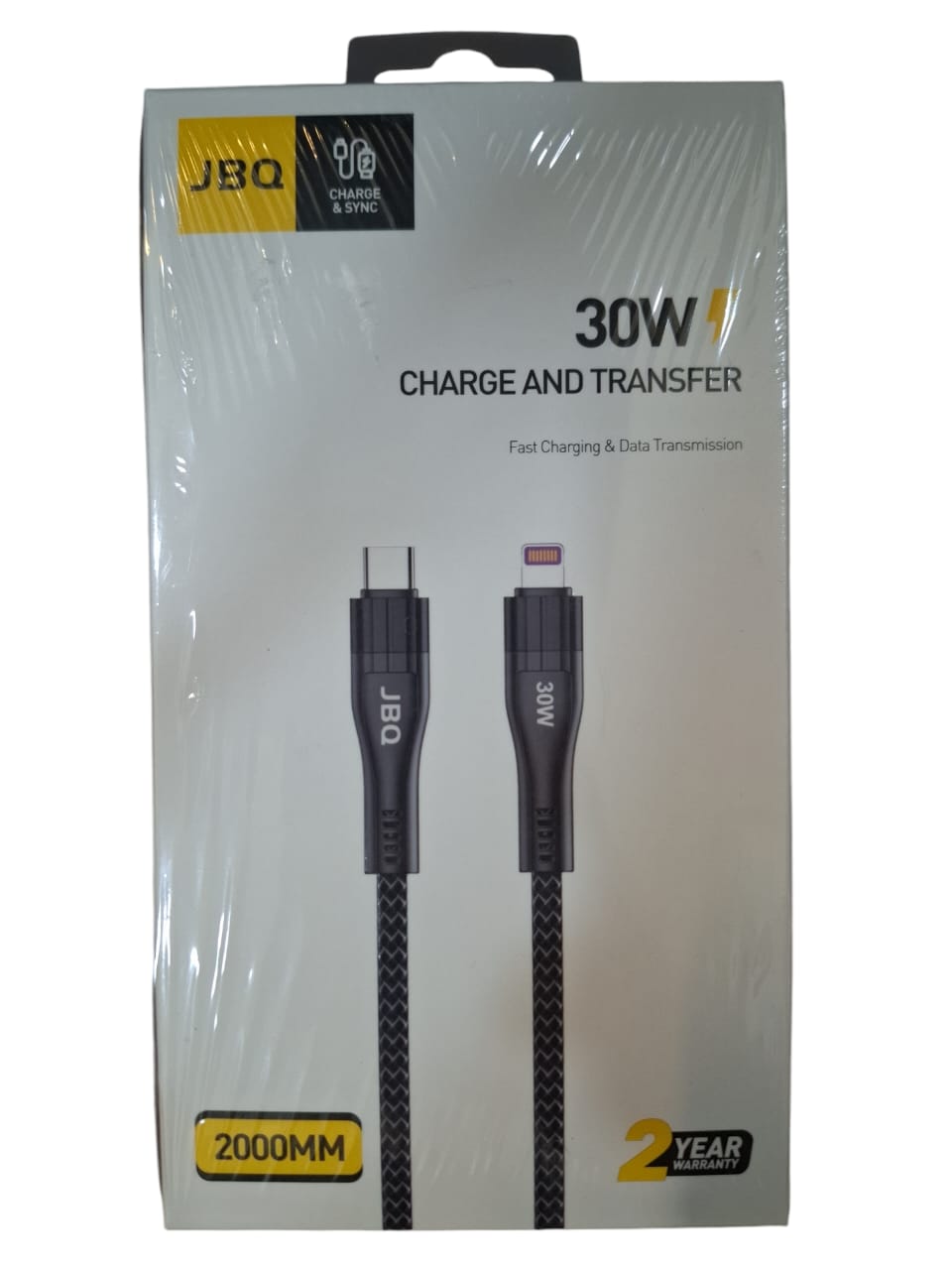 JBQ CA-1130 Type-C To Lightning 30W 2M Cable - BLACK