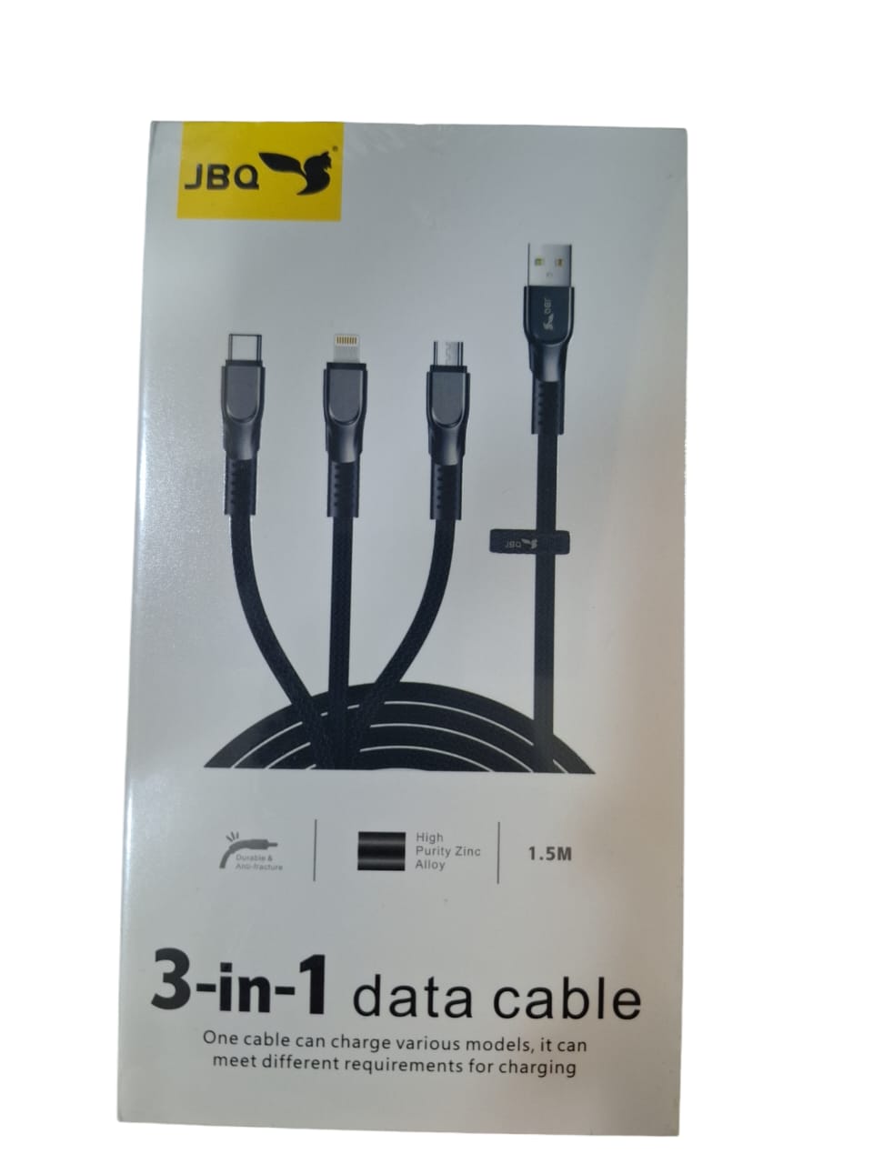 JBQ DT-U33 Multi 3 in 1 Charging Cable, USB-A to Type C/Lightning/Type C