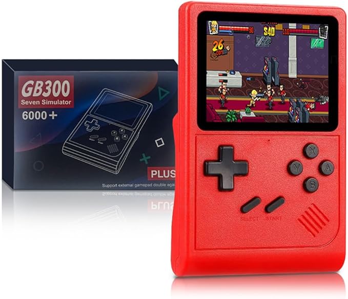 Game GB 300 Handheld Game Console  Game Player 6000+ Games  Black-RED